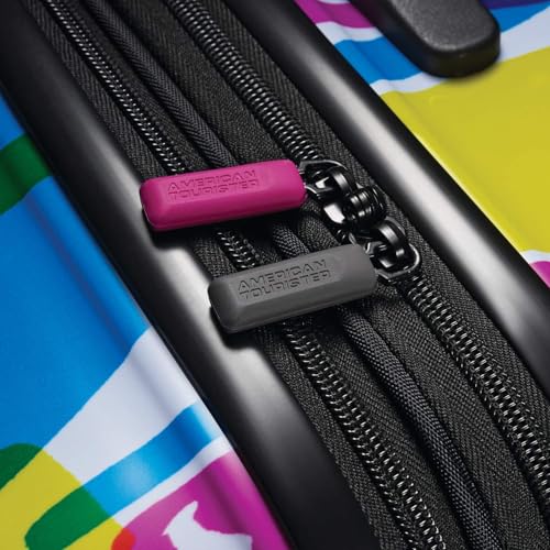 American Tourister Moonlight Hardside Expandable Luggage with Spinner Wheels, Blue Terazzo, 2-Piece Set (20/28)