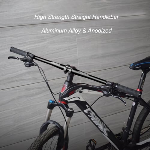 Bike Straight Handlebar 31.8mm High Strength Mountain Bike Riser Handlebar 700/800mm Extended Aluminum Alloy Straight Bar Handlebar For Most Bikes