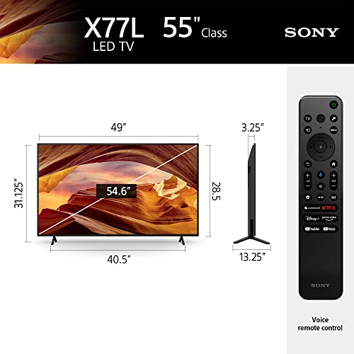 Sony 75 Inch 4K Ultra HD TV X77L Series: LED Smart Google TV KD75X77L- Latest Model, Black