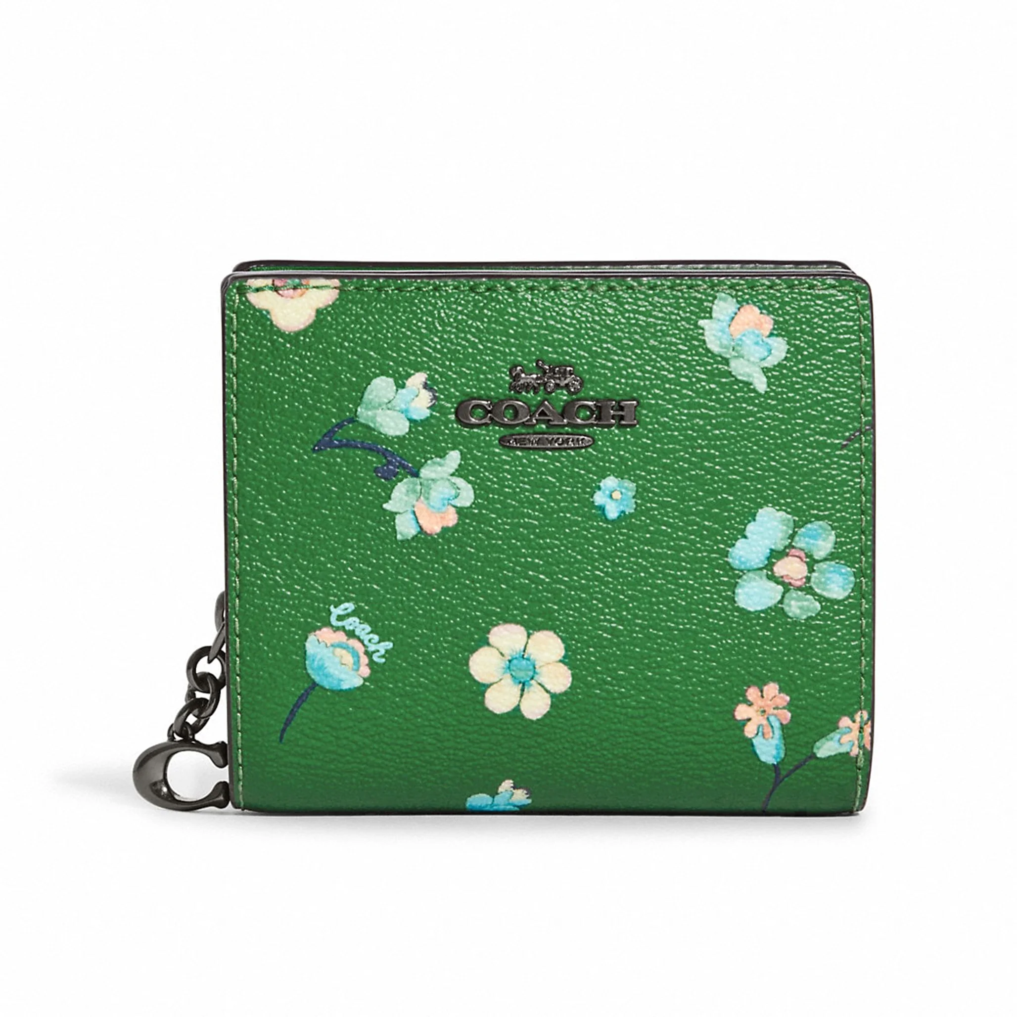 Coach Women's Snap Wallet With Mystical Floral Print (Green Multi)
