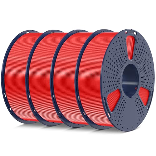 SUNLU 4kg PLA 3D Printer Filament Bundle, Neatly Wound PLA Filament 1.75mm ±0.02mm, Individually Vacuum Packed, 4kg in Total, 1kg per Spool, 4 Pack, 4000g, 4Black