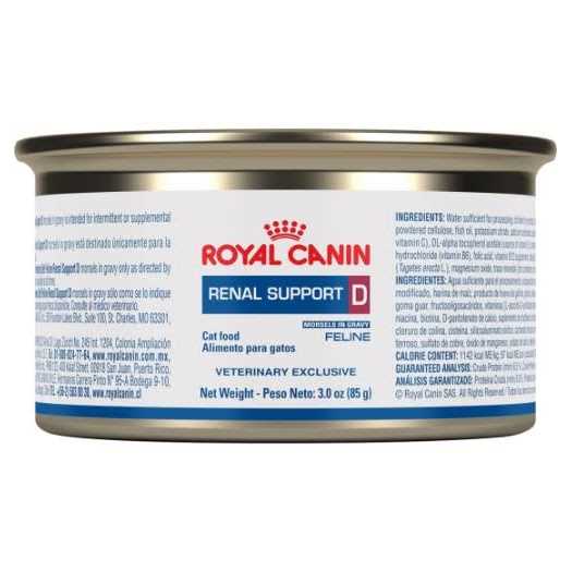 Royal Canin Veterinary Diet Feline Renal Support D Canned Food - Pet Supplies online store
