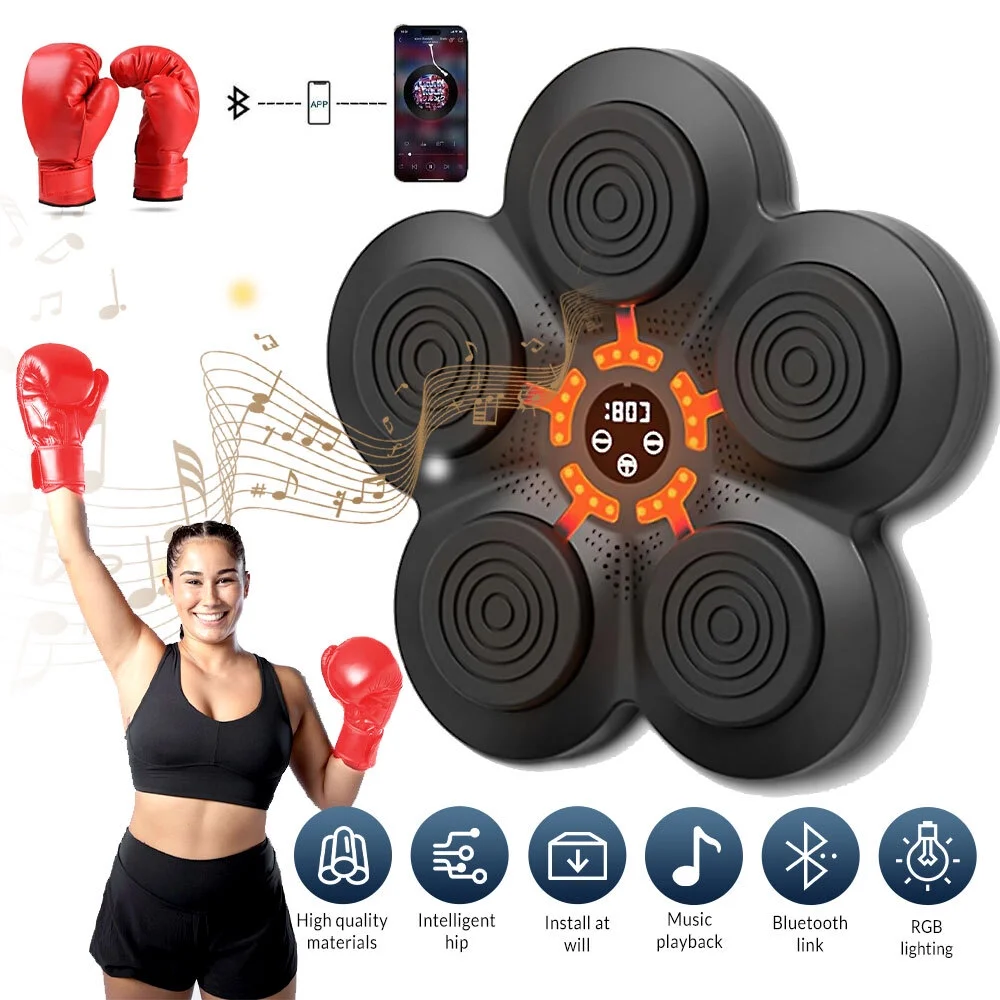 Music Boxing Machine,DFITO Smart Bluetooth Boxing Machine Wall Mounted, Boxing Training Punching Equipment, Home Workout Boxing Target Machine,Suitable for Adults
