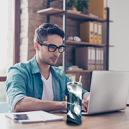 Joyclub Sublimation Tumblers Blanks 20 oz 10 Pack Skinny Straight Tumblers Bulk Stainless Steel Insulated Sublimation Cups with Lid and Straw, Gift Box