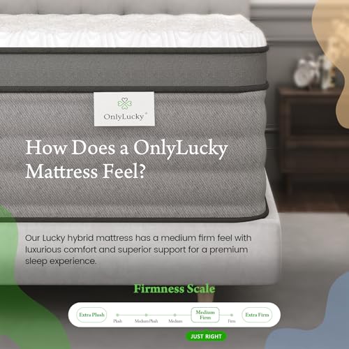 Onlylucky Full Size Mattress - 12 Inch Gel Memory Foam Mattress with Individual Pocket Spring for Pressure Relief & Motion Isolation, Premier Comfort Night Sleep, Firm Hybrid Full Bed