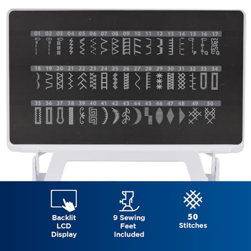 Brother ST150HDH Sewing Machine, Strong & Tough, 50 Built-in Stitches, LCD Display, 9 Included Feet