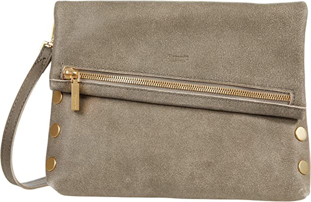Hammitt Vip Medium Pewter Strap Leather Bag Purse Metallic GOLD Handba