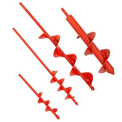 Auger Drill Bit for Planting Set of 4, Garden Ground Earth Spiral Drill Bit for 3/8