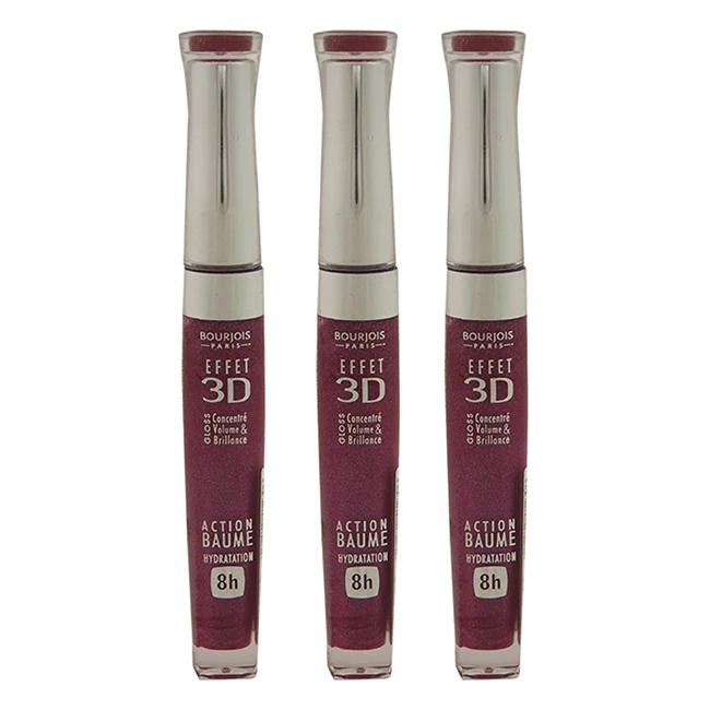 Bourjois 3D Effet Lip Gloss - 23 Framboise Magnific by Bourjois for Women - 0.19 oz Lip Gloss - Pack of 3