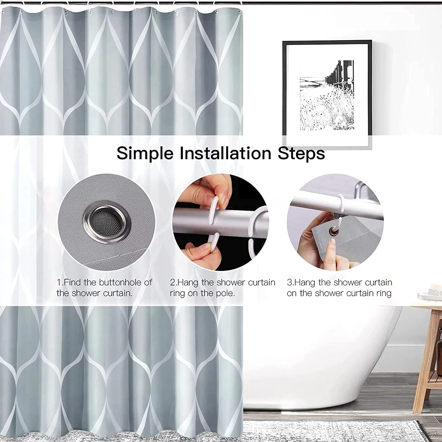 Libin Appliance Humidifier Table Near to Bouquet of Flowers Shower Curtain 66x72 inch