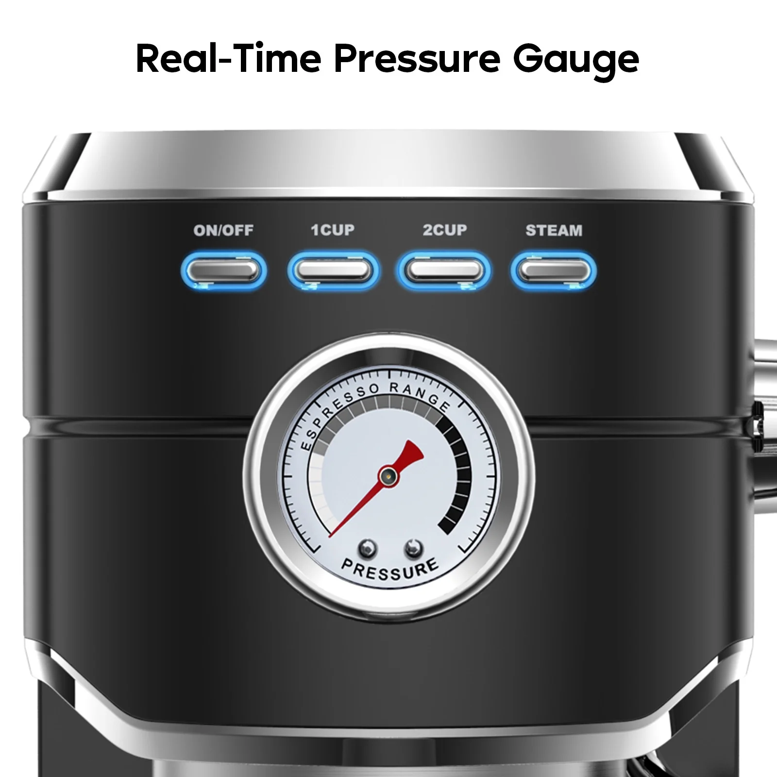 Casabrews 20 Bar Espresso Machine with Milk Frother Steam Wand, Professional Cappuccino Machine,  Stainless Steel, Black