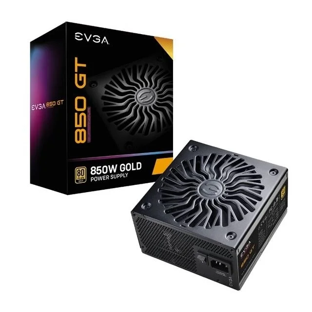 EVGA Supernova 850 GT, 80 Plus Gold 850W, Fully Modular, Auto Eco Mode with FDB Fan, 7 Year Warranty, Includes Power ON Self Tester, Compact 150mm Size, Power Supply 220-GT-0850-Y1