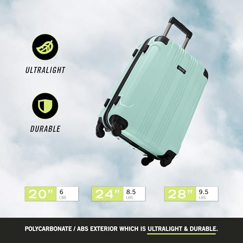 Kenneth Cole REACTION Out of Bounds Lightweight Hardshell 4-Wheel Spinner Luggage, Cobalt Blue, 20-Inch Carry On