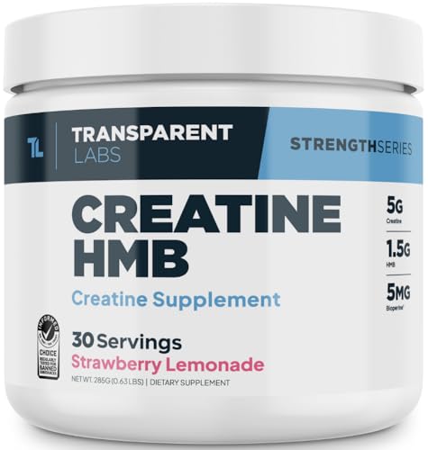 Transparent Labs Creatine HMB (30 Servings, Strawberry Lemonade) & Creatine HMB Unflavored (30 Servings, Unflavored)