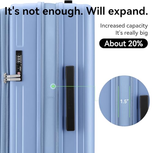 ROAMING Grace Expandable Carry On Luggage Airline Approved, 20 Inch Hardside Carry On Suitcase with Wheels, Travel Harshell Spinner Small Luggage with Tsa Lock, Jade cyan, 20-Inch Carry-On