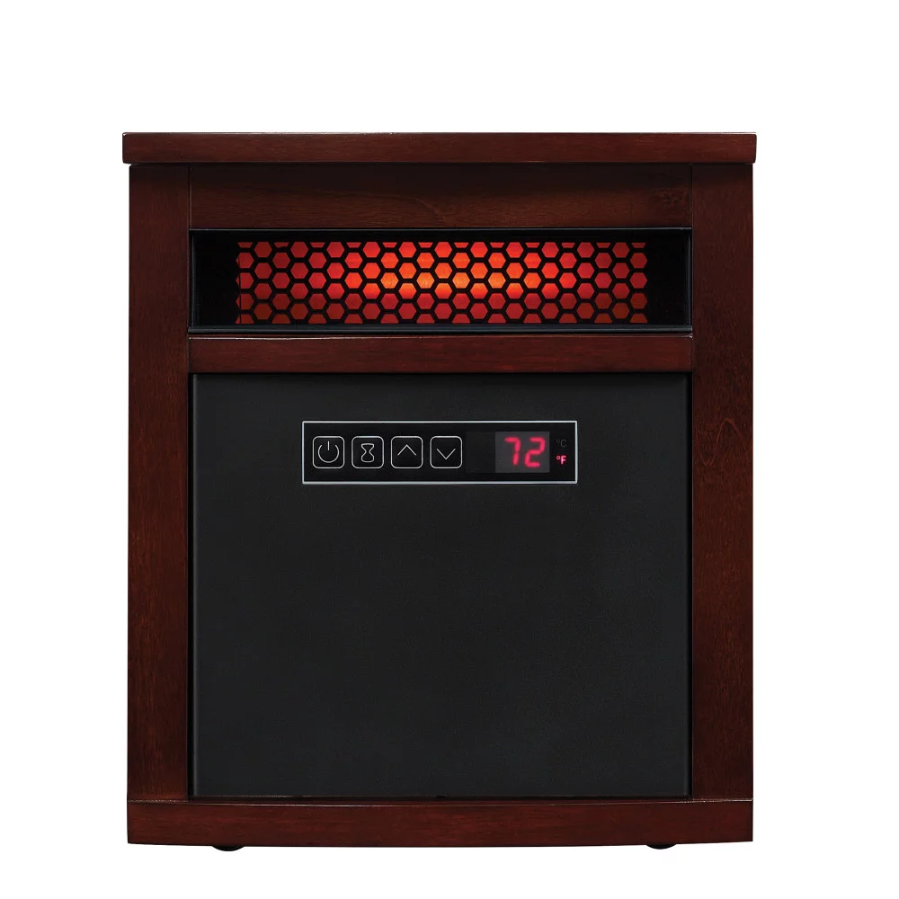 Powerheat Electric Quartz Infrared Heater with Safer Plug, Dark Cherry