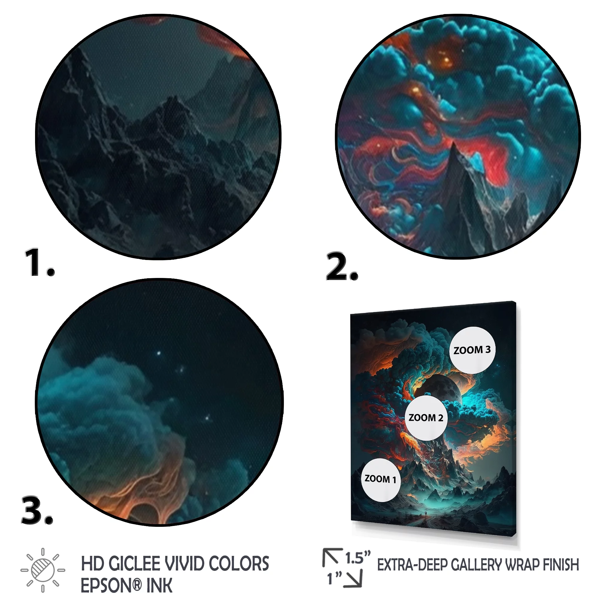 Designart Futuristic Landscape Galaxy II Canvas Wall Art