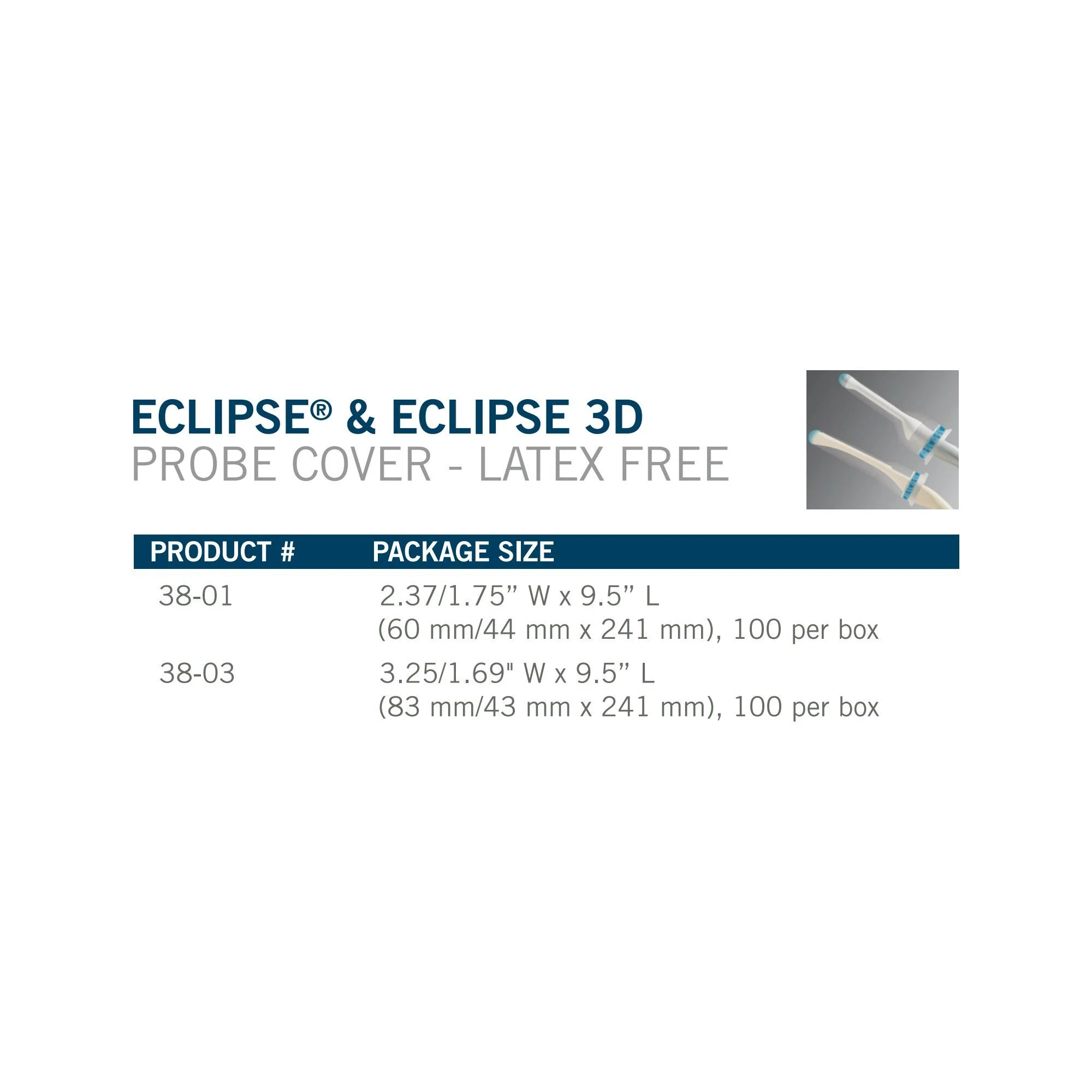 ECLIPSE Ultrasound Probe Cover (BX/100)
