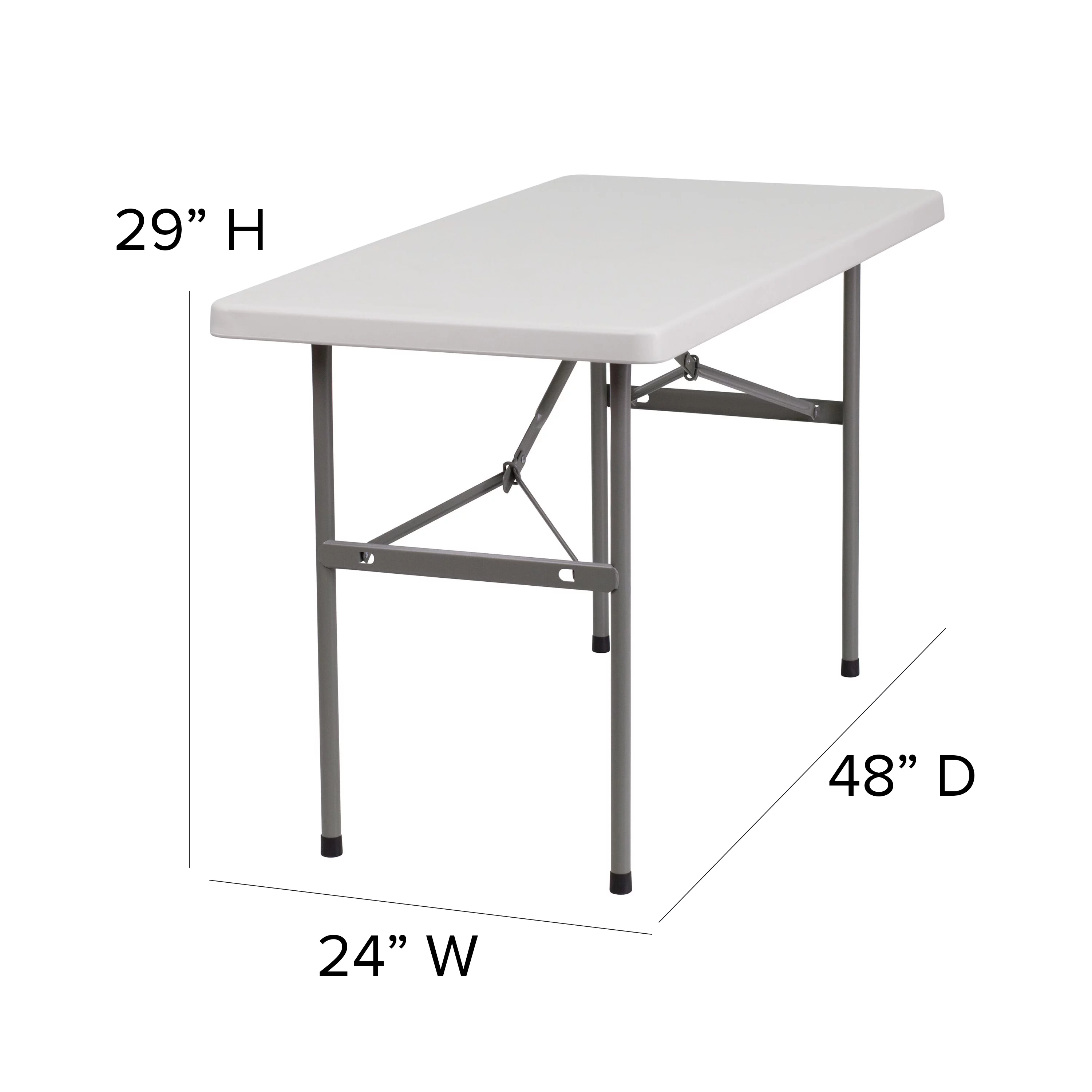 Flash Furniture 4-Foot Granite White Plastic Folding Table