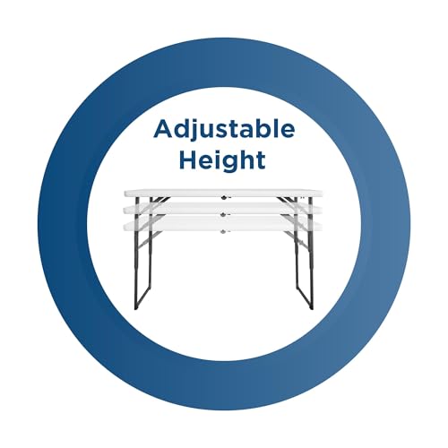 COSCO Molded Folding Banquet Table w/Handle, 6ft, Black