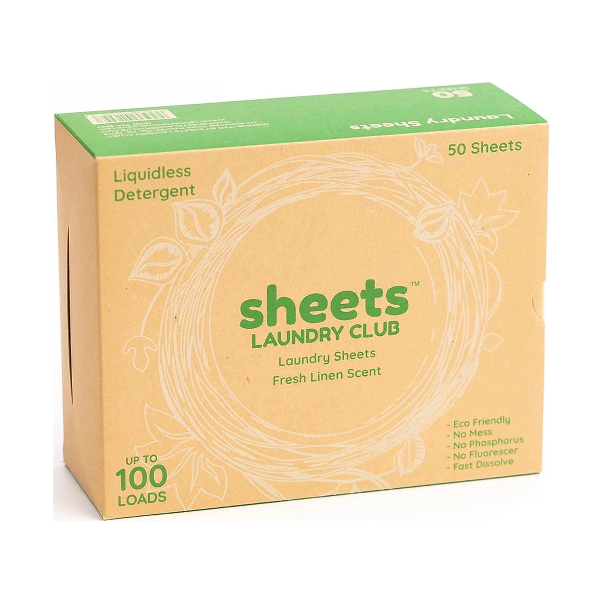 50 Laundry Detergent Sheets , 40 Fabric Softener Dryer Sheets Plastic Free Compostable Dryer Sheet Ultra Concentrated Plastic-Free Hypoallergenic (Fresh Linen Uncharted Waters)