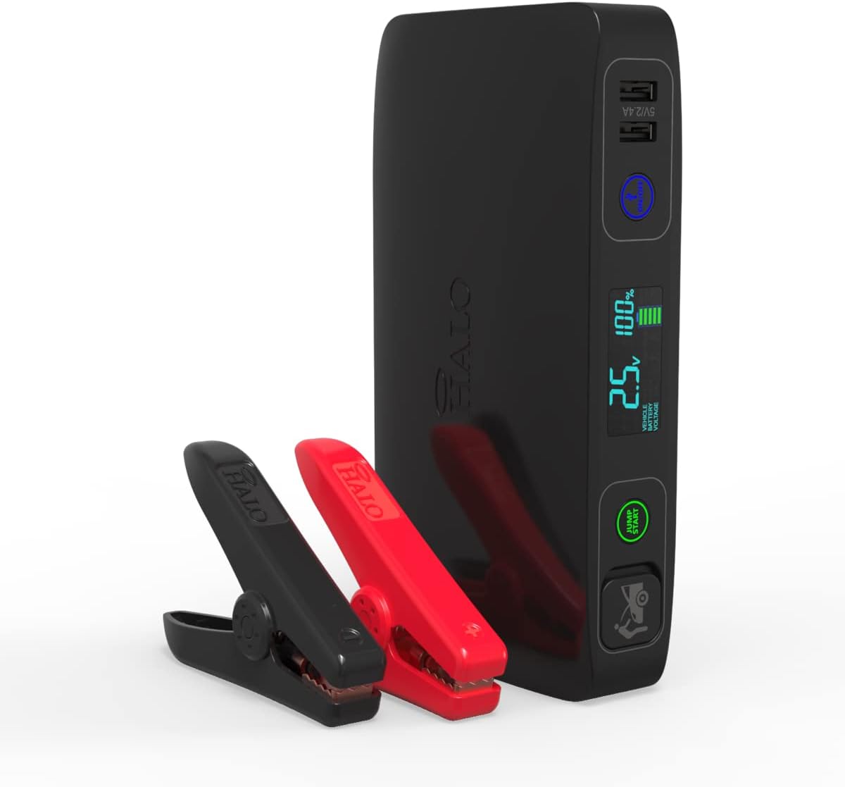 Halo Bolt ACDC Max 55500 mWh - Portable Phone Laptop Charger Car Jump Starter with Outlet, LCD Display, Flood Light and Car Charger - Black