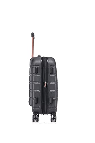 Rockland Melbourne Hardside Expandable Luggage with Spinner Wheels, 2TONENAVY, 2 Piece (20/28)