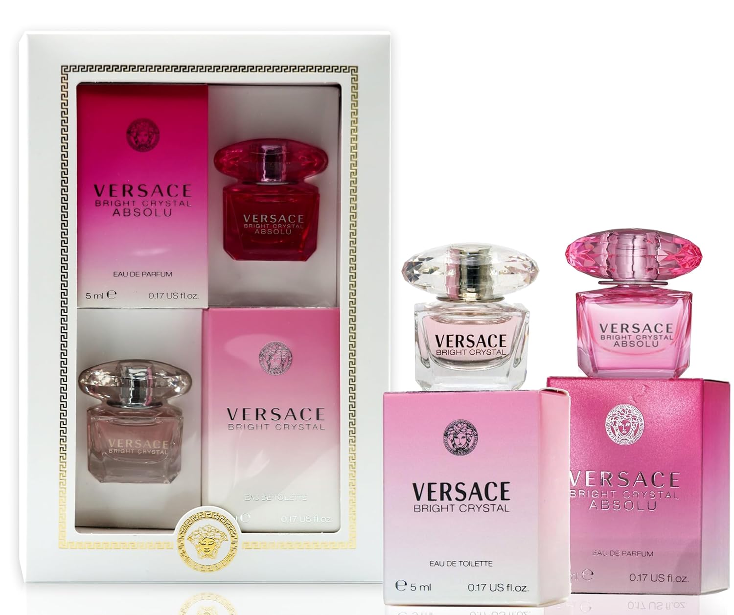 Versace Mini Bright Crystal and Bright Crystal Absolu Set