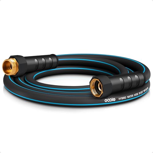 Heavy Duty Garden Hose 25ft, NON-EXPANDABLE Flexible Water Hose, Kink Resistant Lightweight Hybrid Hose, Leakproof Hose Male to Female Fittings