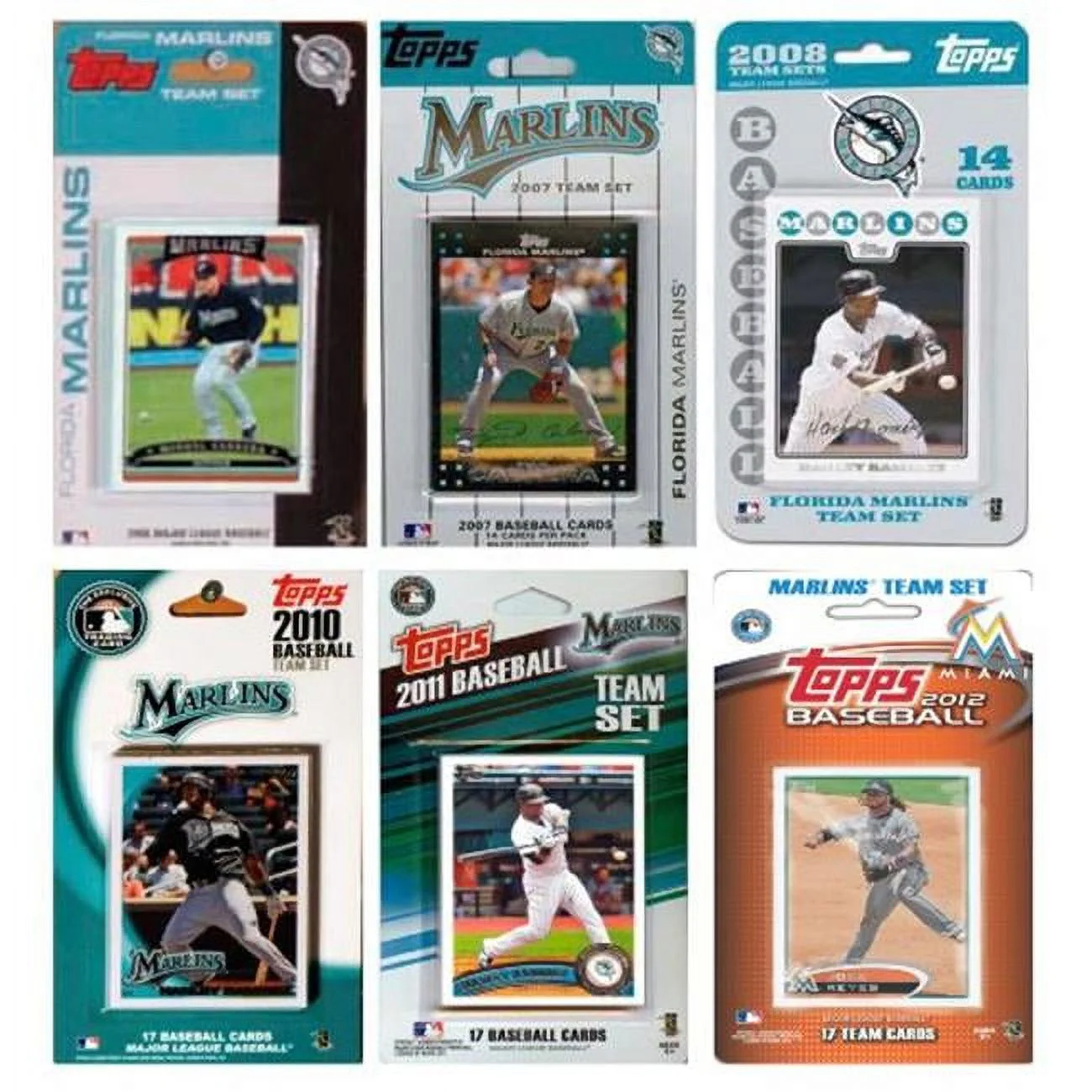 C & I Collectables MARLINS612TS MLB Florida Marlins 6 Different Licensed Trading Card Team Sets