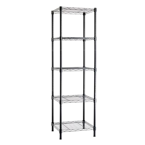 Amazon Basics 3-Shelf Adjustable Heavy Duty Steel Wire Rack Storage Shelving Organizer for Kitchen, Garage, 23.2