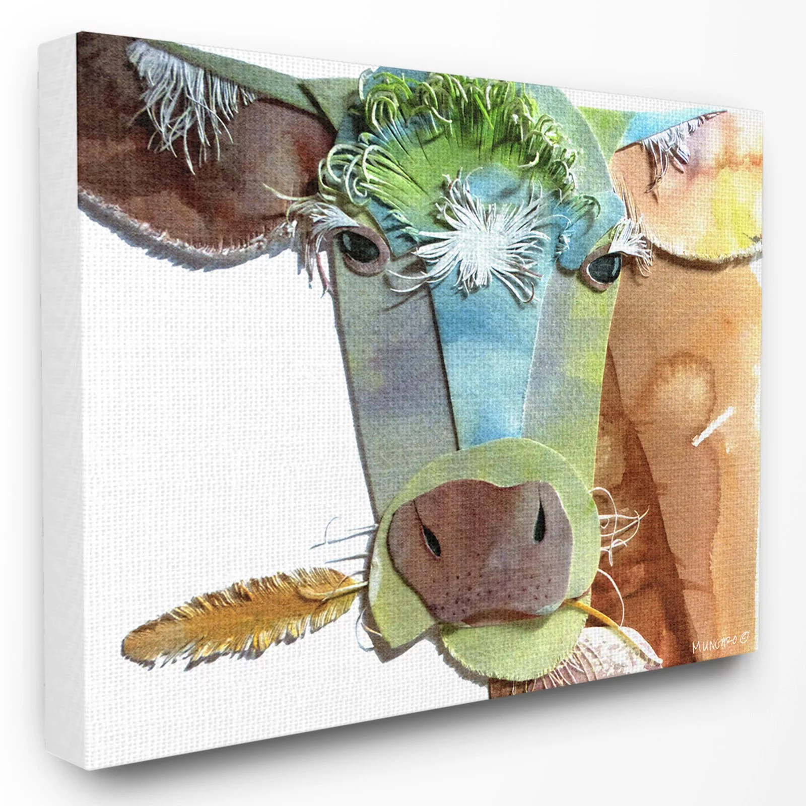 The Stupell Home Decor Collection Watercolor Cutout Cow Wall Art