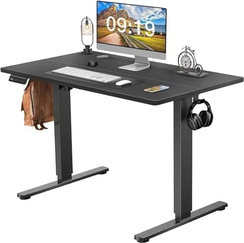 YZboomLife Electric Height Adjustable Standing Desk Sit to Stand Ergonomic Computer Desk(Black  55'' x 24" x 48''(L* W* H))