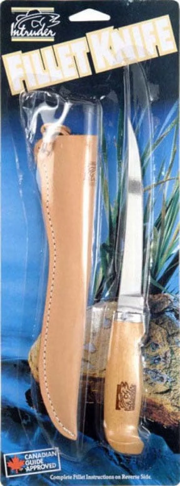 Intruder Wood Handle Filet Knife, 6-Inch, Wood