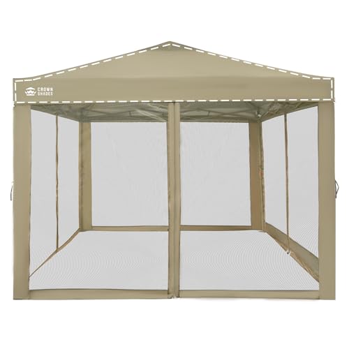 CROWN SHADES Gazebo Mosquito Net for 10 x 10 Pop Up Canopy - Patio Gazebo Mesh Sidewall with Zipper for Outdoor Tent, Garden and Backyard (4 Packs, Blue