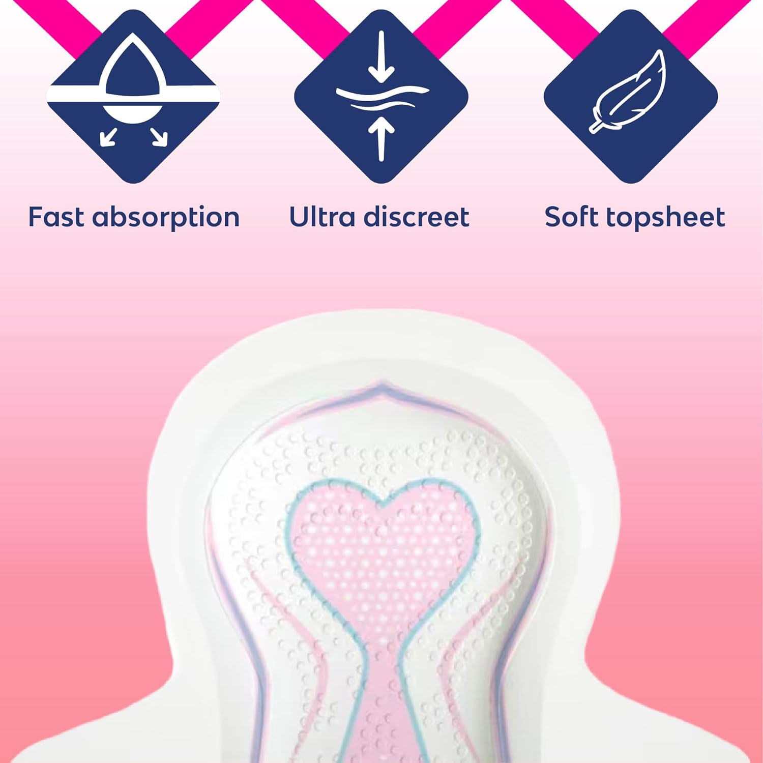 Saba Ultra Invisible Ultra Thin Pads with Wings, 72 Count