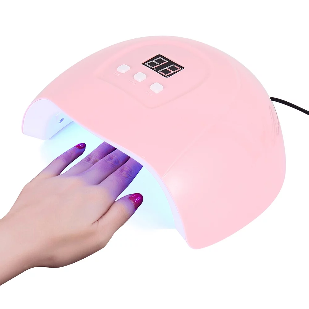 54W 18LED Smart Infrared Sensor UV Sunlight Nail Dryer Lamp Gel Polish Curing Timing Manicure Machine USB 3 Timers