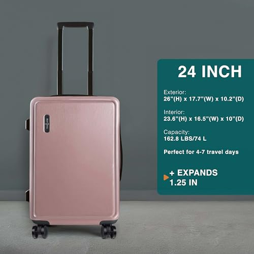 22 Inch Carry On Luggage 22x14x9 Airline Approved, Carry On Suitcase with Wheels, Hard-shell Carry-on Luggage, Durable Luggage Carry-On, Black Small Suitcase with Cosmetic Case
