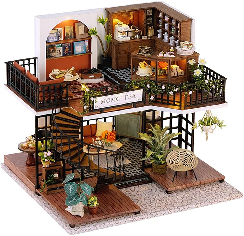 DIY Dollhouse Miniature Kit with Furniture, 3D Wooden Miniature House , 1:24 Scale Miniature Dolls House kit M2132