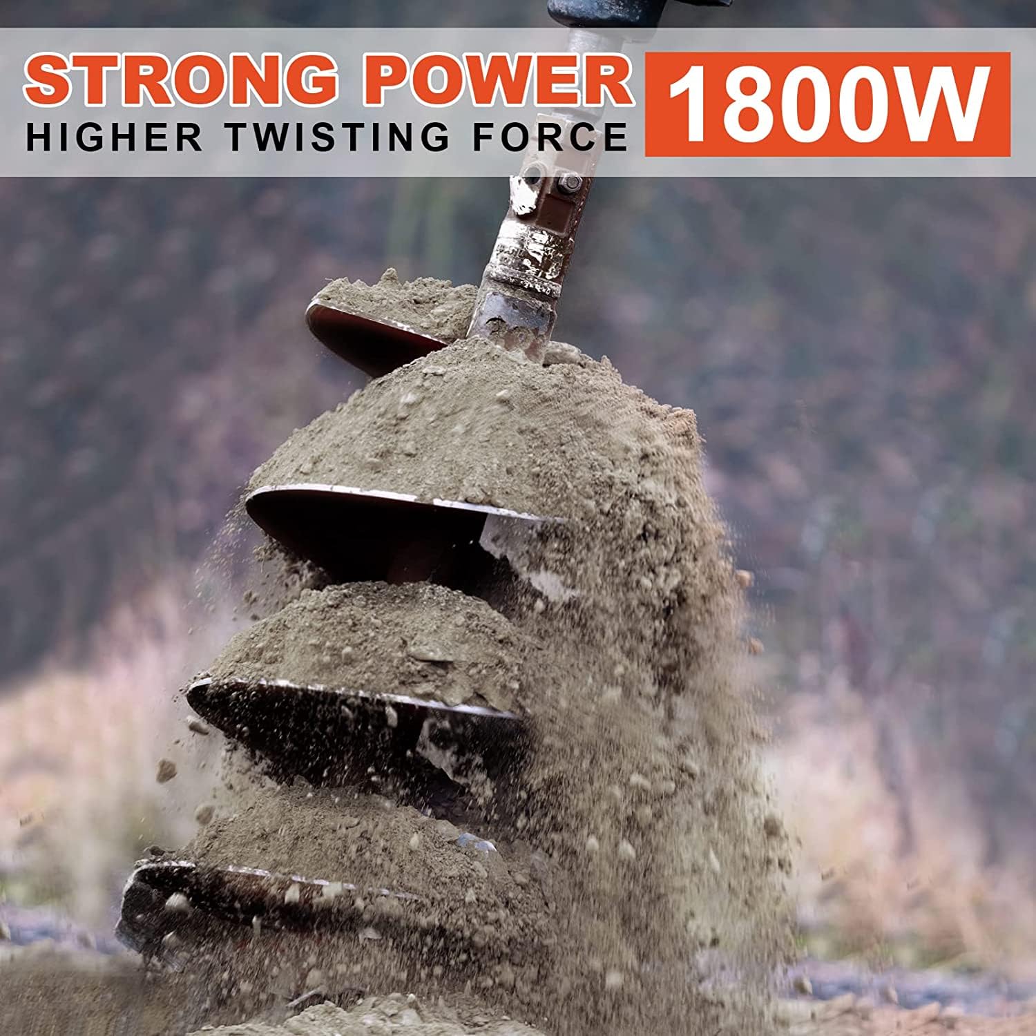 DC HOUSE 52cc 2.4HP Gas Powered Post Hole Digger with Two Earth Auger Drill Bit 6