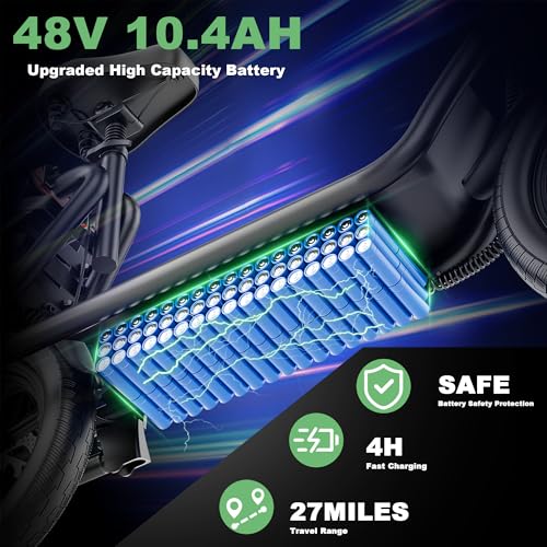 Electric Scooter with seat,21-27Mile Range,Top Speed 22Mph,500W Motor,14'' Pneumatic Tires,Electric Scooter for Adults,Foldable e Scooter with Back Basket,APP