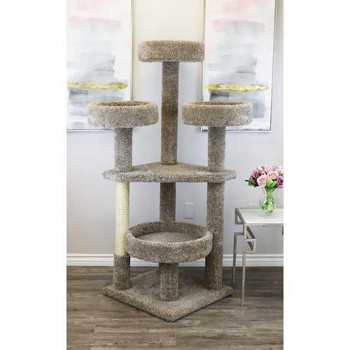 Maine Coon Tower Cat Condo Prestige Cat Trees Color: Gray/Beige/Taupe - Pet Supplies online store