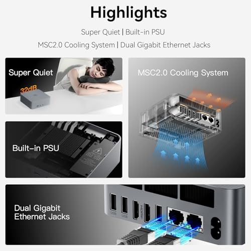 Beelink Mini PC SER5 with AMD Ryzen 5 5500U Mini Computer(6C/12T, up to 4.0GHz), 32GB DDR4 500GB NVMe SSD, Desktop PC 4K HD Dual Display HDMI/DP1.4/WiFi 6/Bluetooth 5.2/2.5Gbps Ethernet