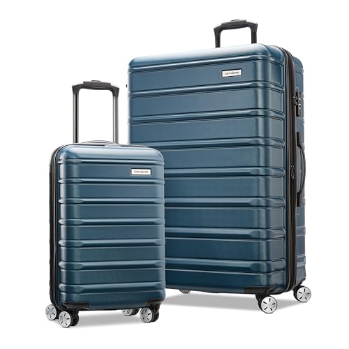 Samsonite Omni 2 Hardside Expandable Luggage with Spinner Wheels, 2-Piece Set (19/24), Lagoon Blue