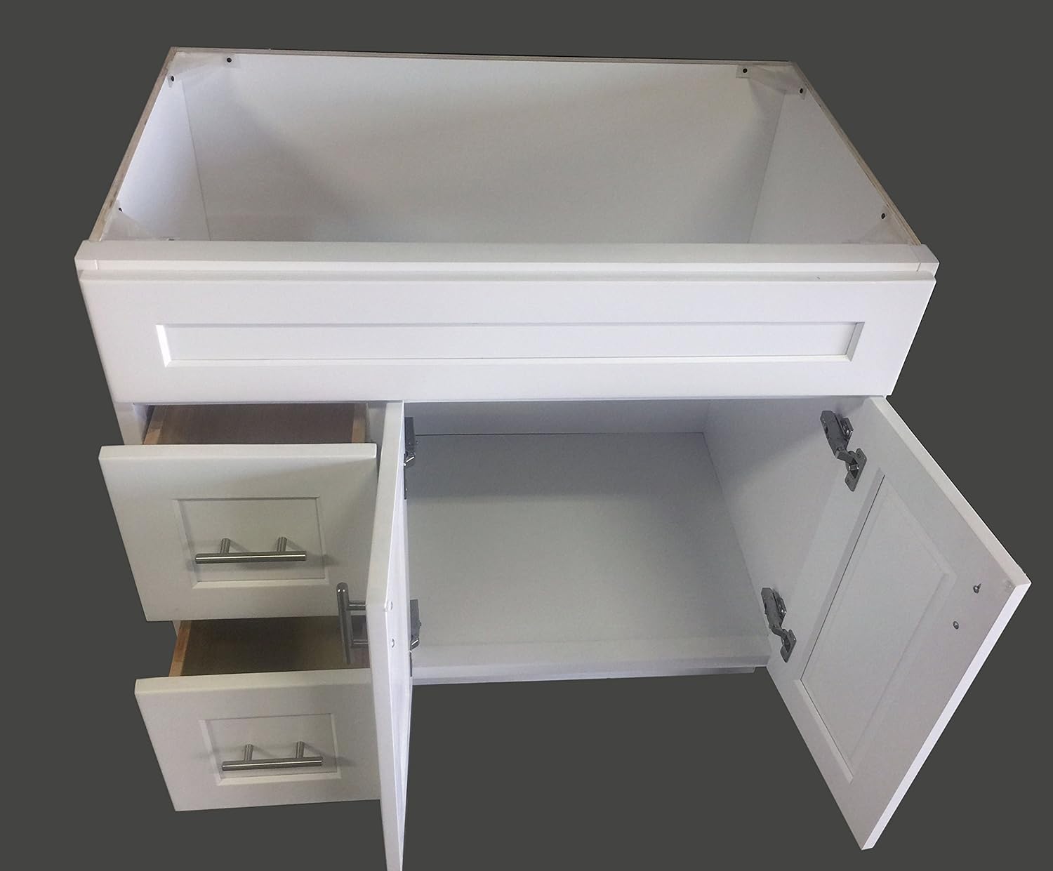 White Shaker Single-sink Bathroom Vanity Base Cabinet 36 Wide x 21 Deep WS-V3621D