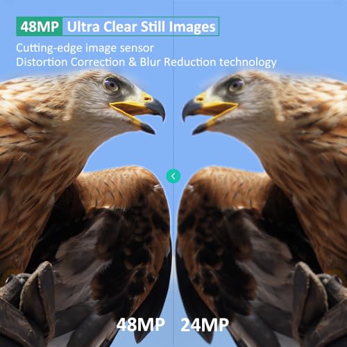 GardePro E6P Trail Camera WiFi Bluetooth, 48MP 1296p Game Cameras with 8000mAh Rechargeable Battery Pack, Night Vision Motion Activated