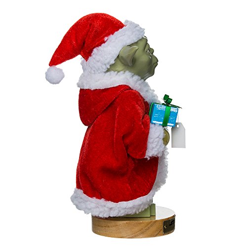 Kurt Adler Yoda in Santa Robe Nutcracker, 9-Inch, Red-Green