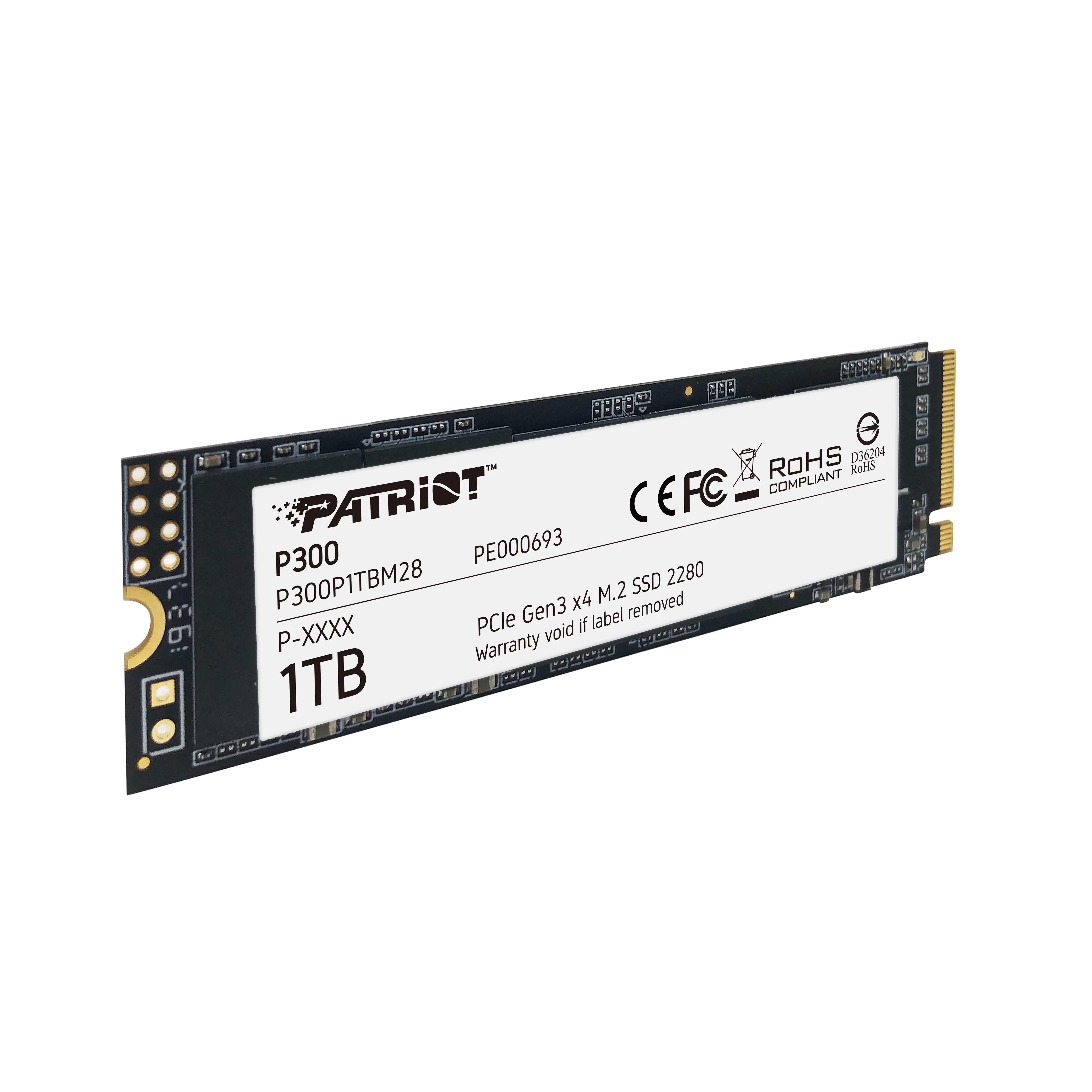 Patriot P300 1TB Internal SSD - NVMe PCIe Gen 3x4 - M.2 2280 - Solid State Drive - P300P1TBM28