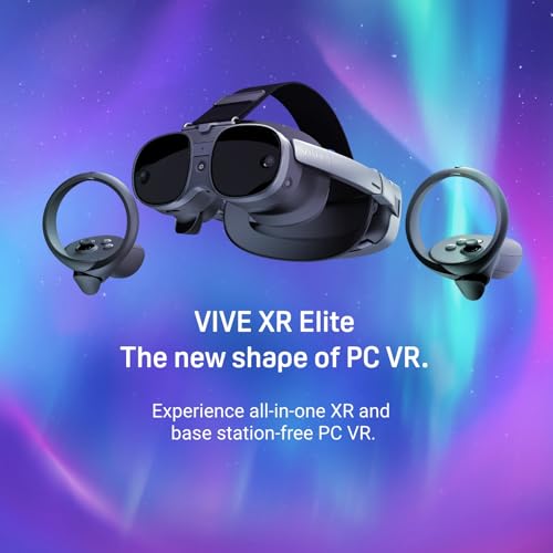 HTC Vive XR Elite with Deluxe Pack — Mixed Reality and PC VR Headset + Controllers
