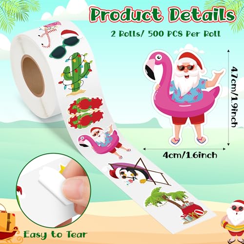 A1diee Christmas Black Cat Sticker - 1000Pcs in 2 Rolls with 16 Patterns Cute Black Cat Silhouette Waterproof Self-Adhesive Decals Gifts for Kid Reward Festive Party Favor Windows Water Bottle Luggage